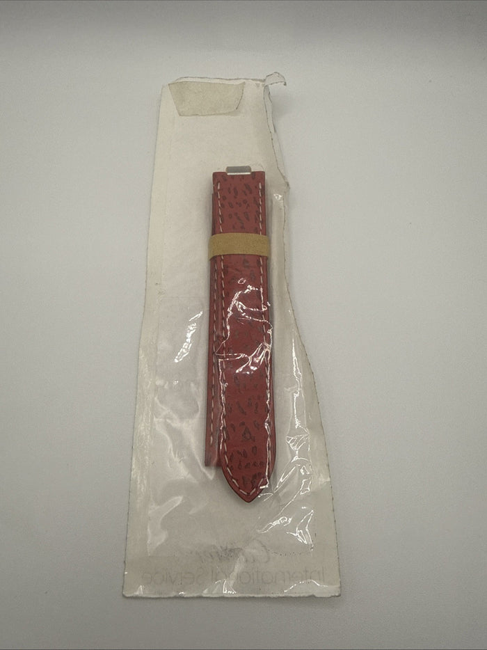 Genuine OEM Cartier Red Shark Leather Watch Strap NOS New in Package 16mm x 8mm