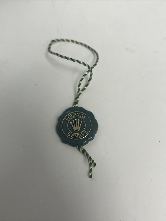 ROLEX GREEN SWISS HANG TAG with HOLOGRAM Superlative Certified ROLEX SA Geneve